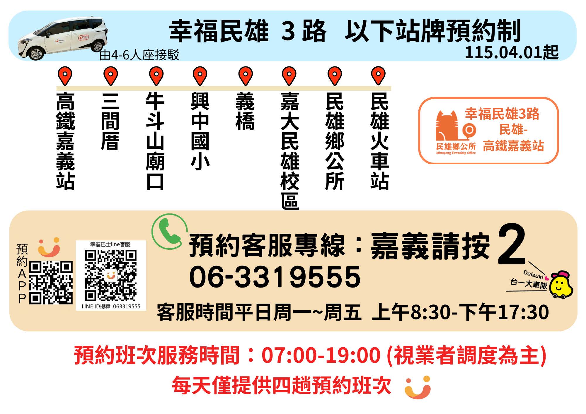 幸福民雄3路路線圖