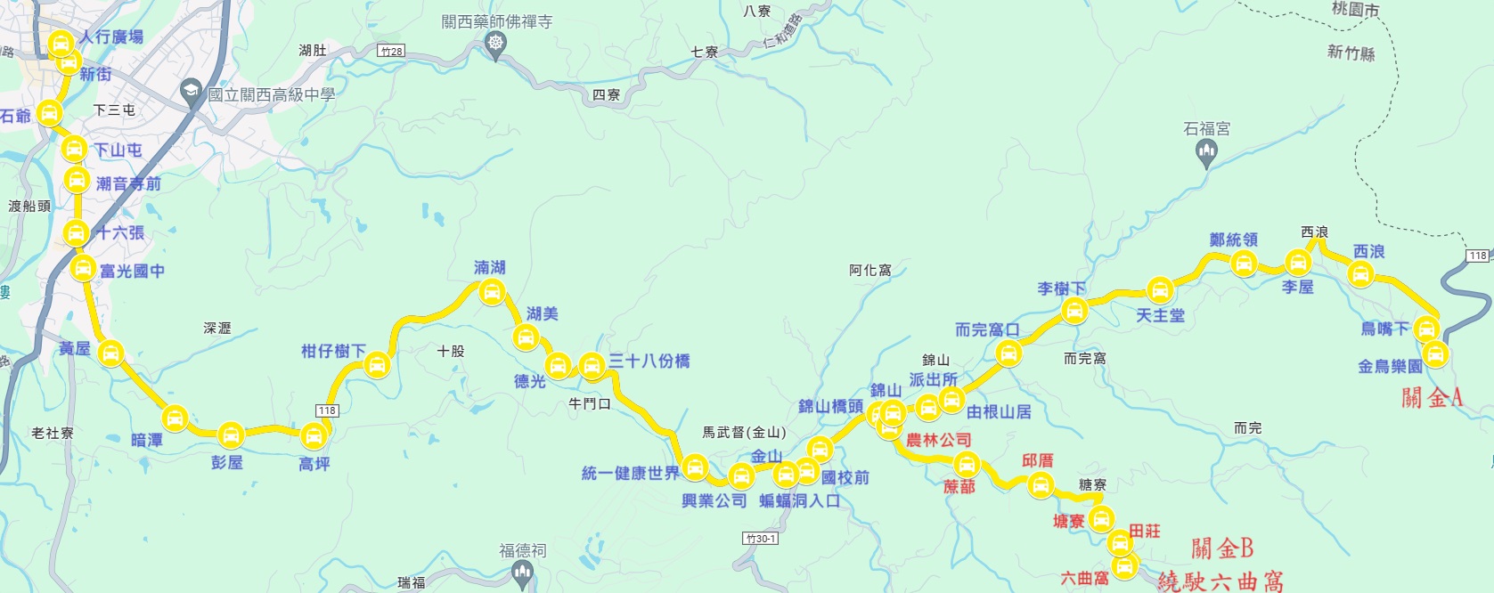 關金線路線圖