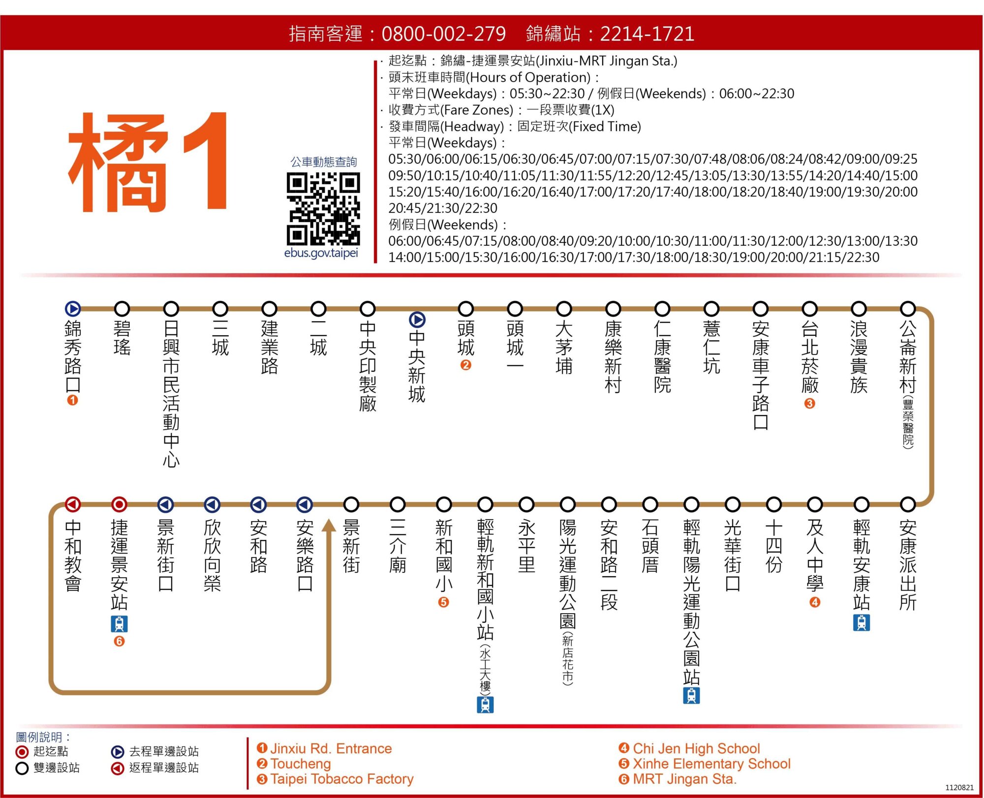 橘1路線圖