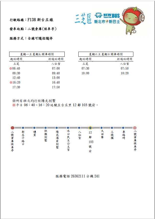 F138新古庄路線圖