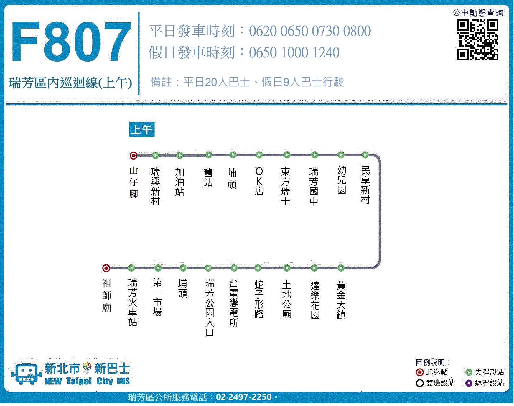 F807上午線路線圖