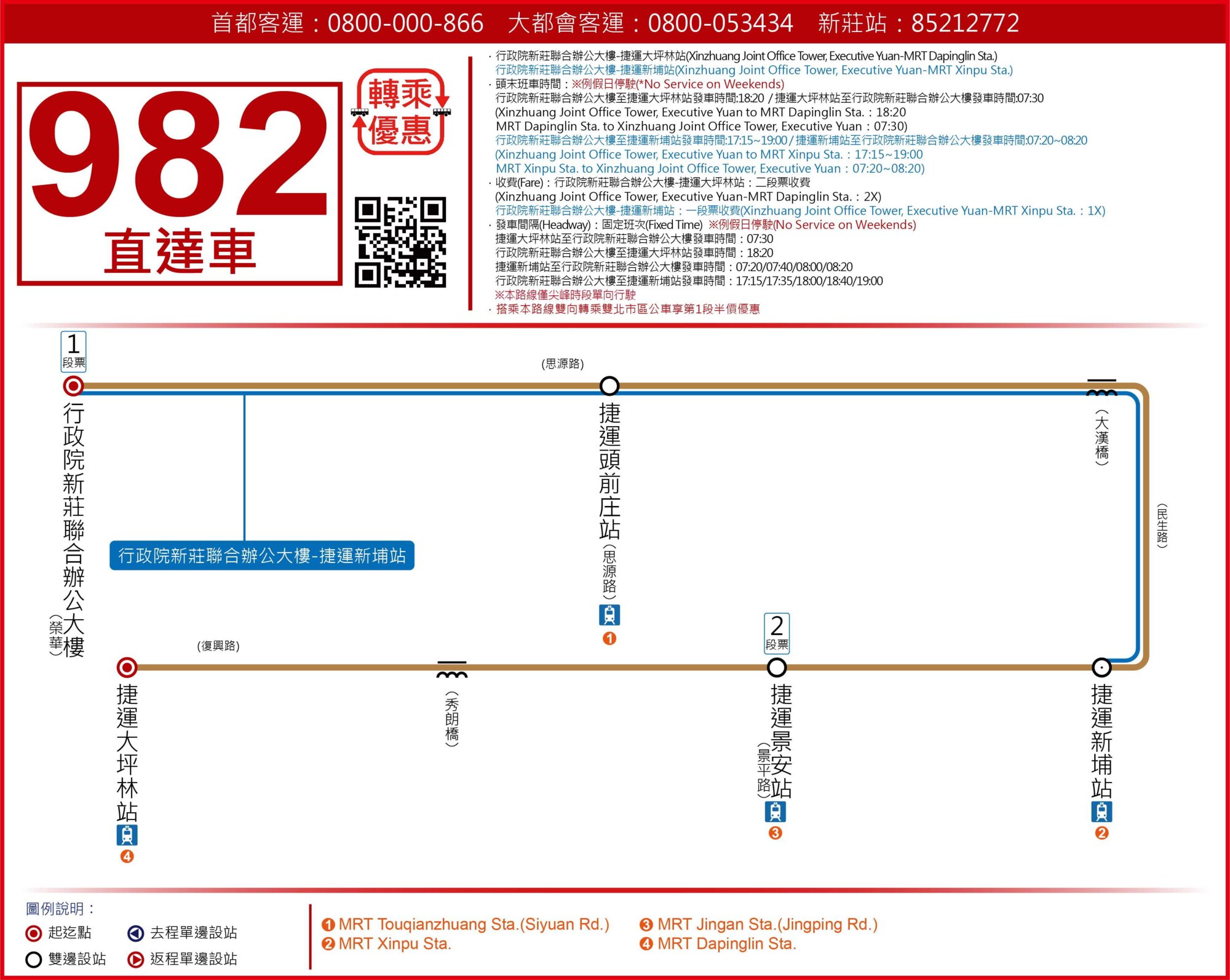 982直達路線圖