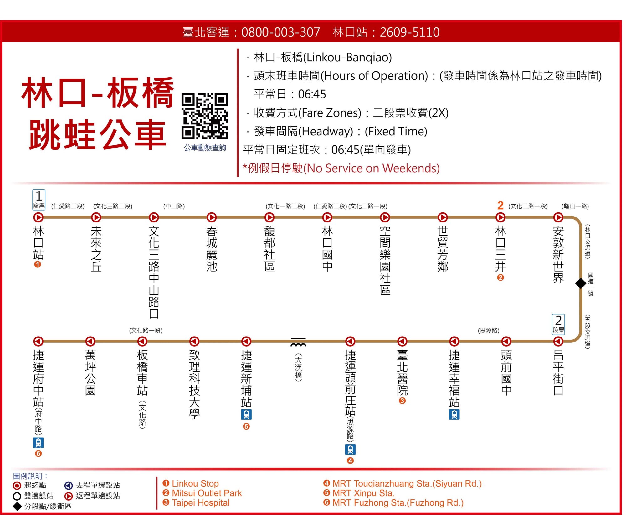 林口-板橋路線圖