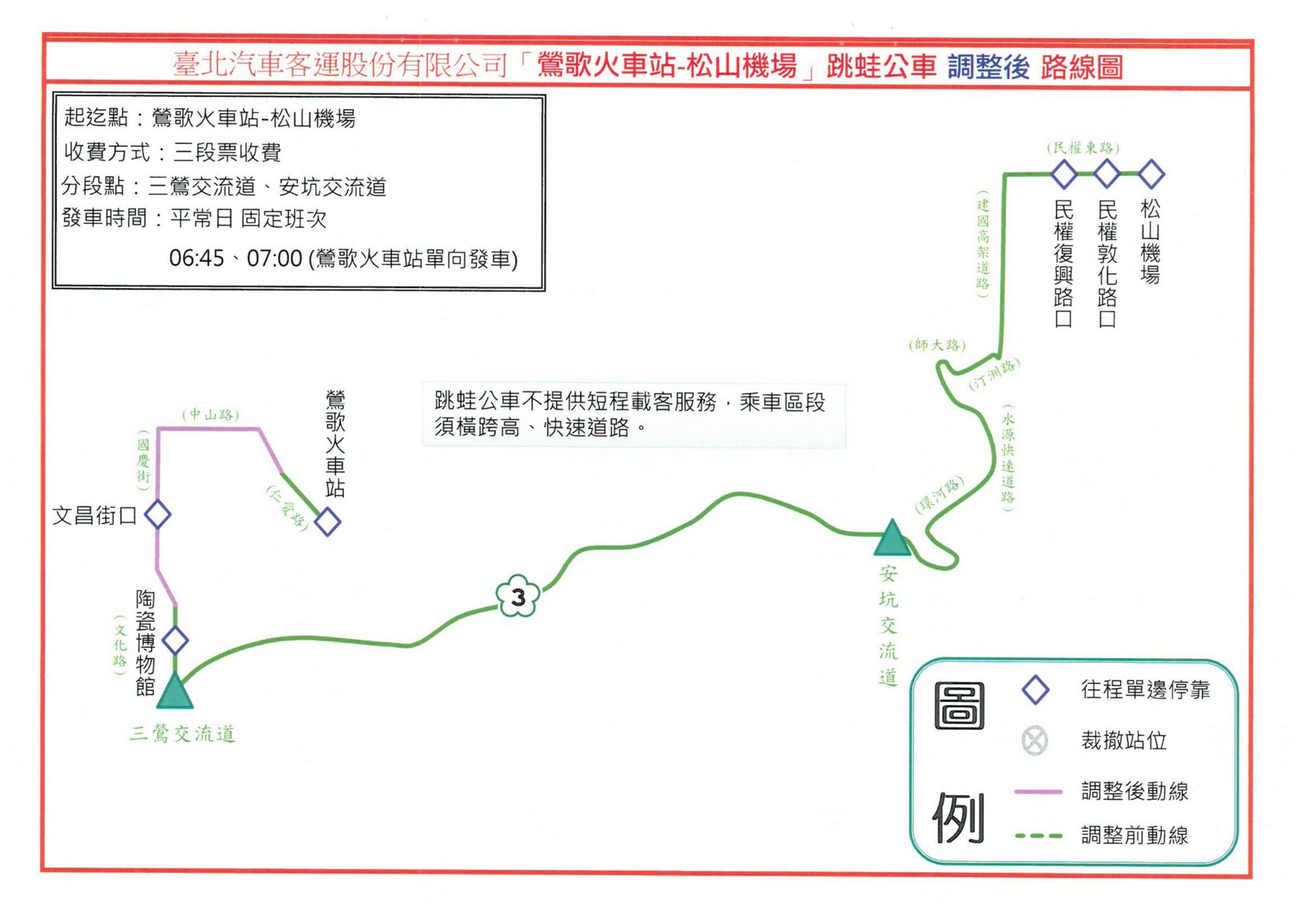 鶯歌火車站-松山機場路線圖