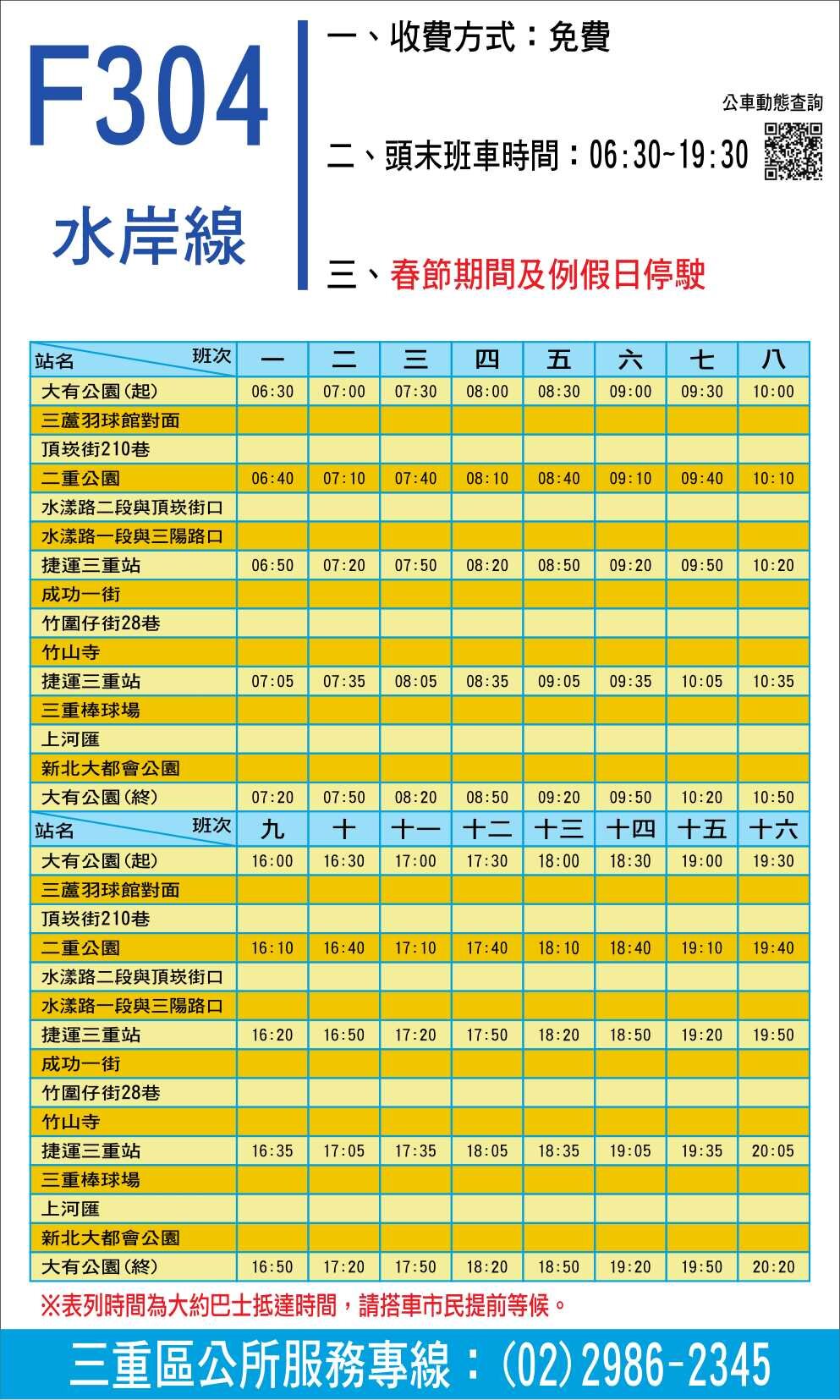 F304路線圖