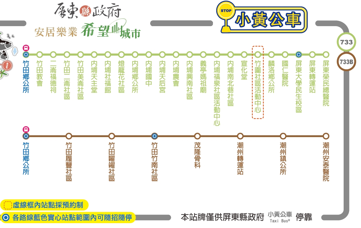 小黃公車733路線圖