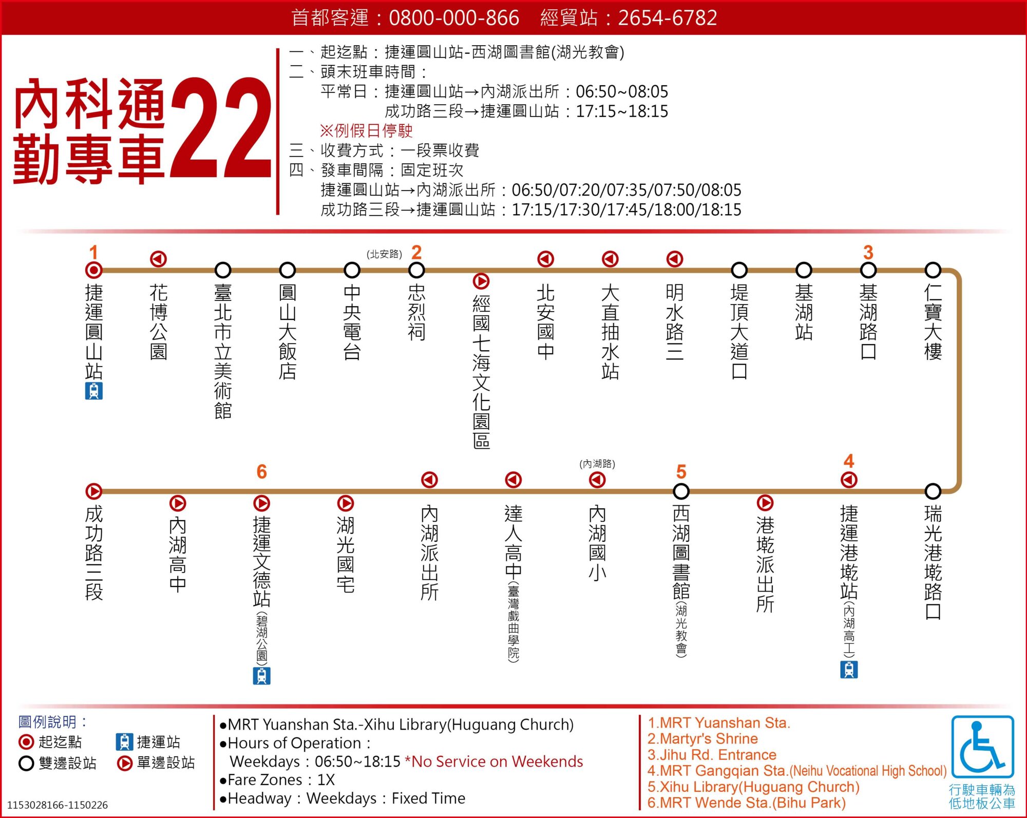 內科通勤專車22路線圖