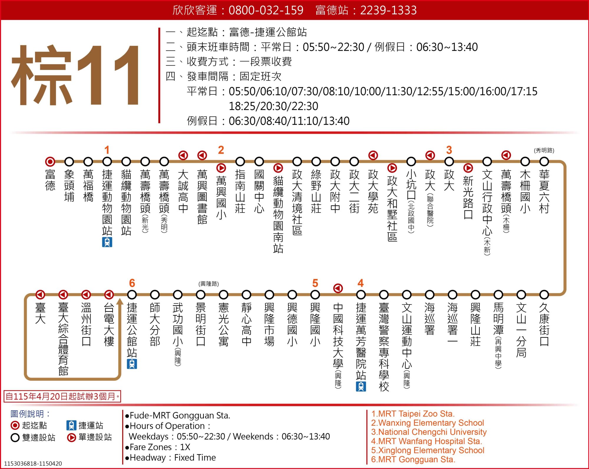 棕11路線圖