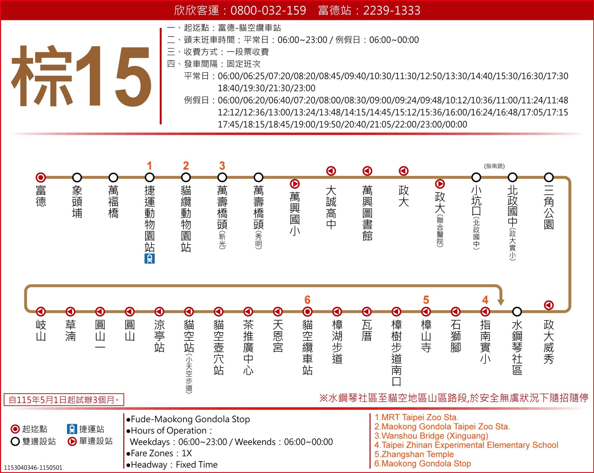 棕15路線圖