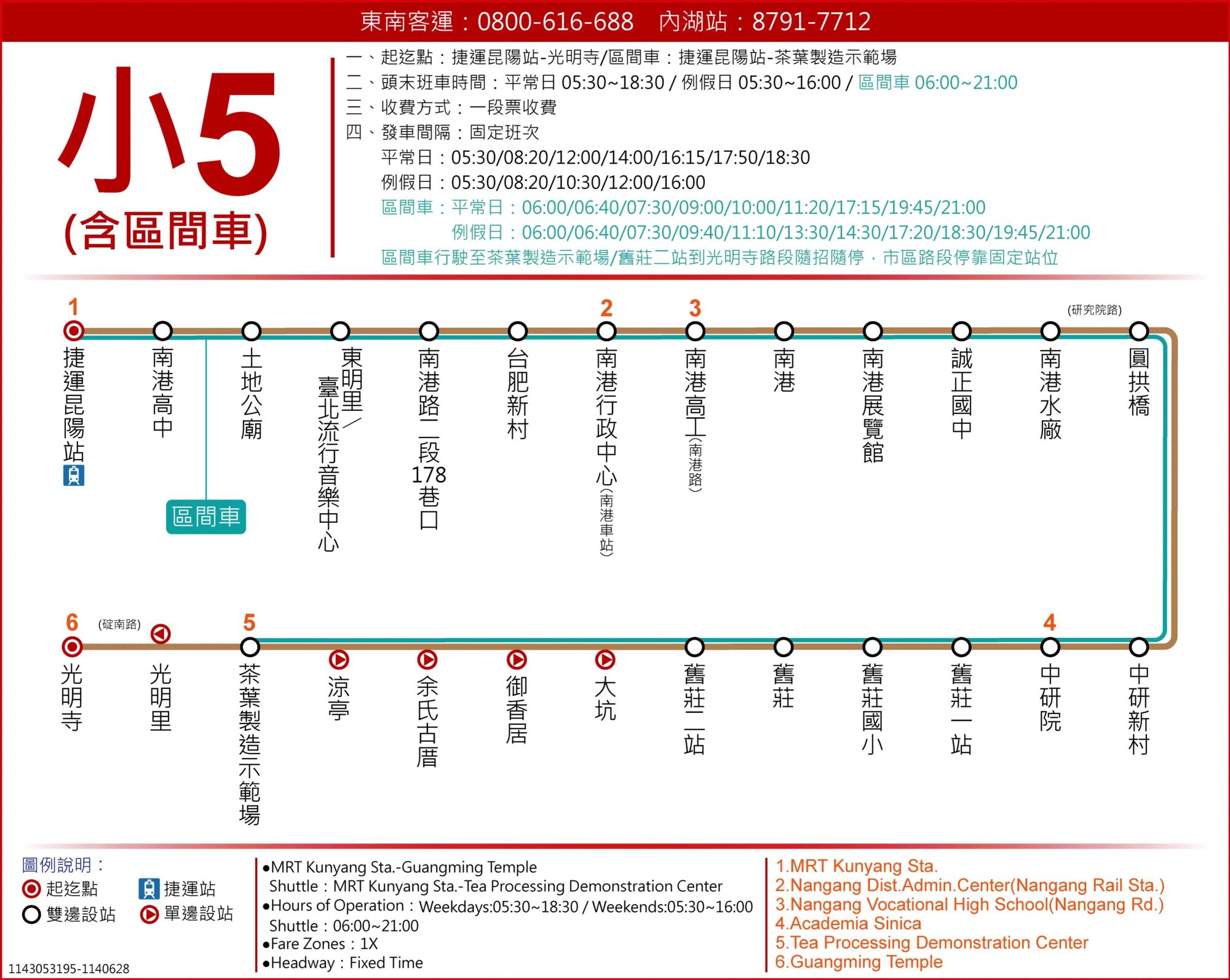 小5區路線圖