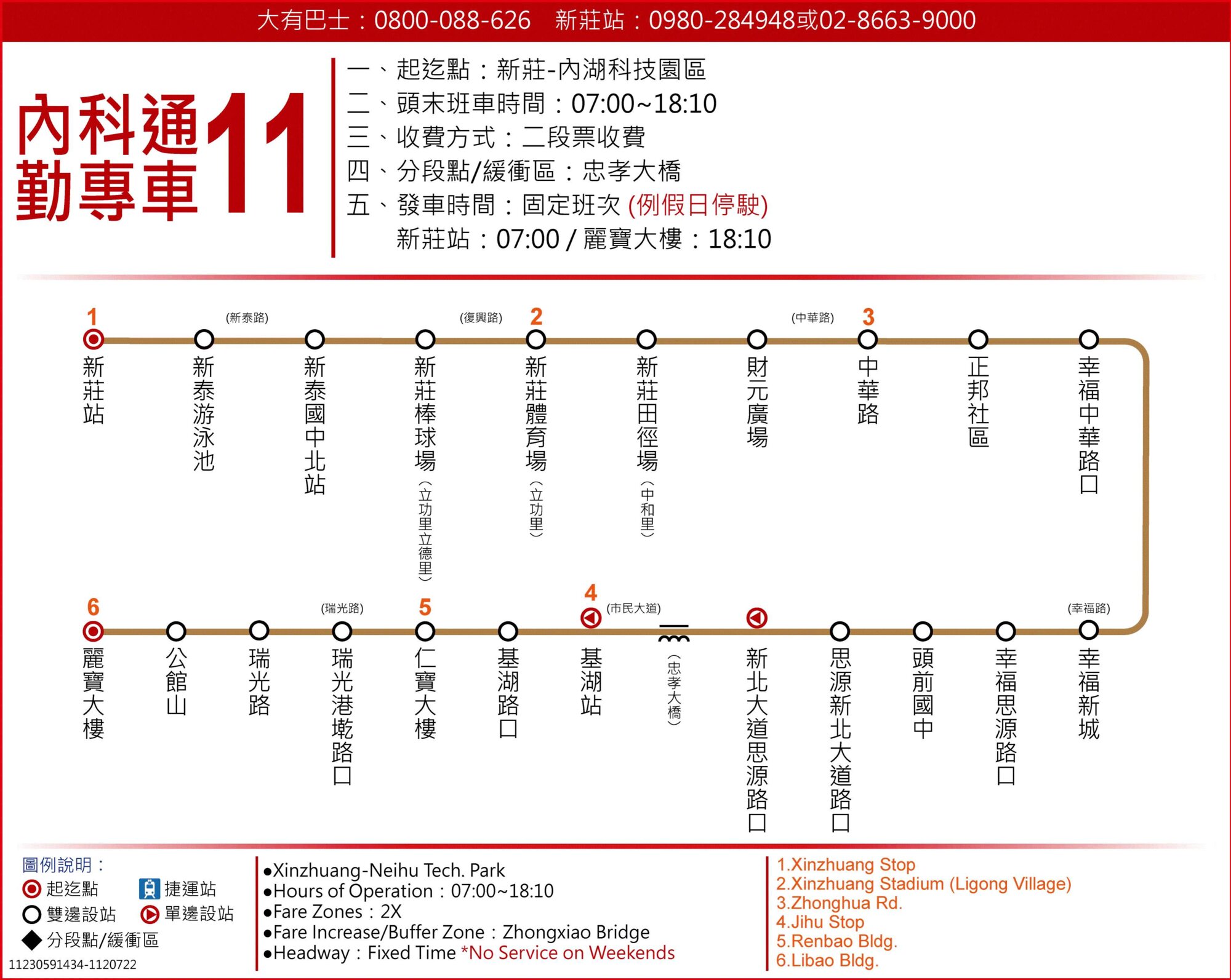 內科通勤專車11路線圖