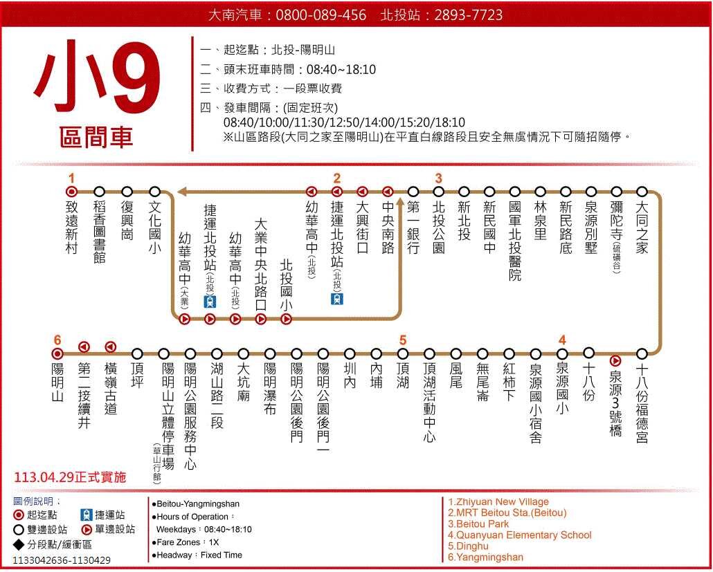 小9區路線圖