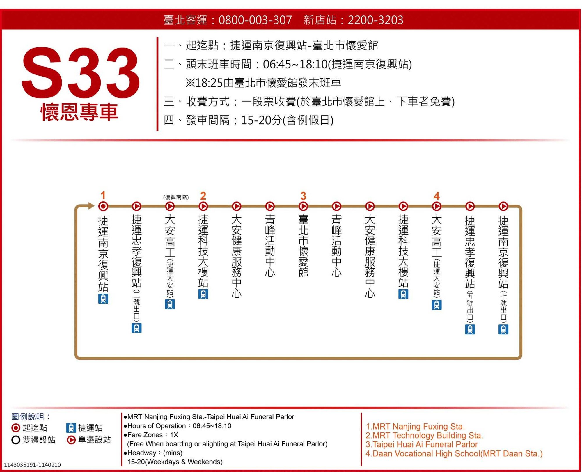 懷恩專車S33路線圖