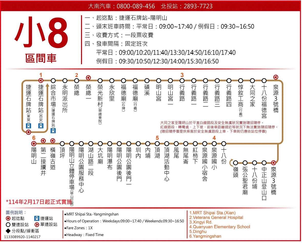 小8區路線圖