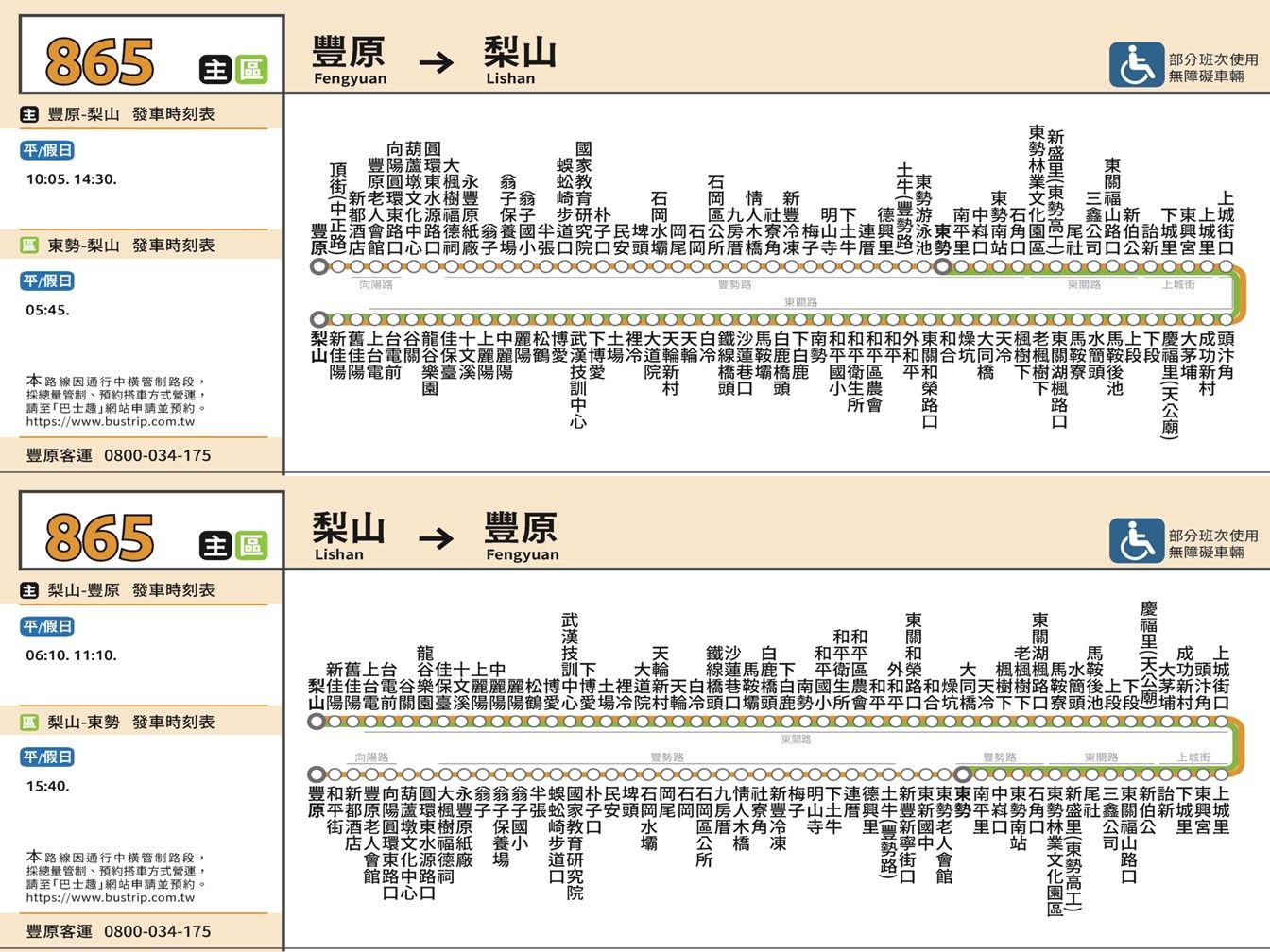 865路線圖